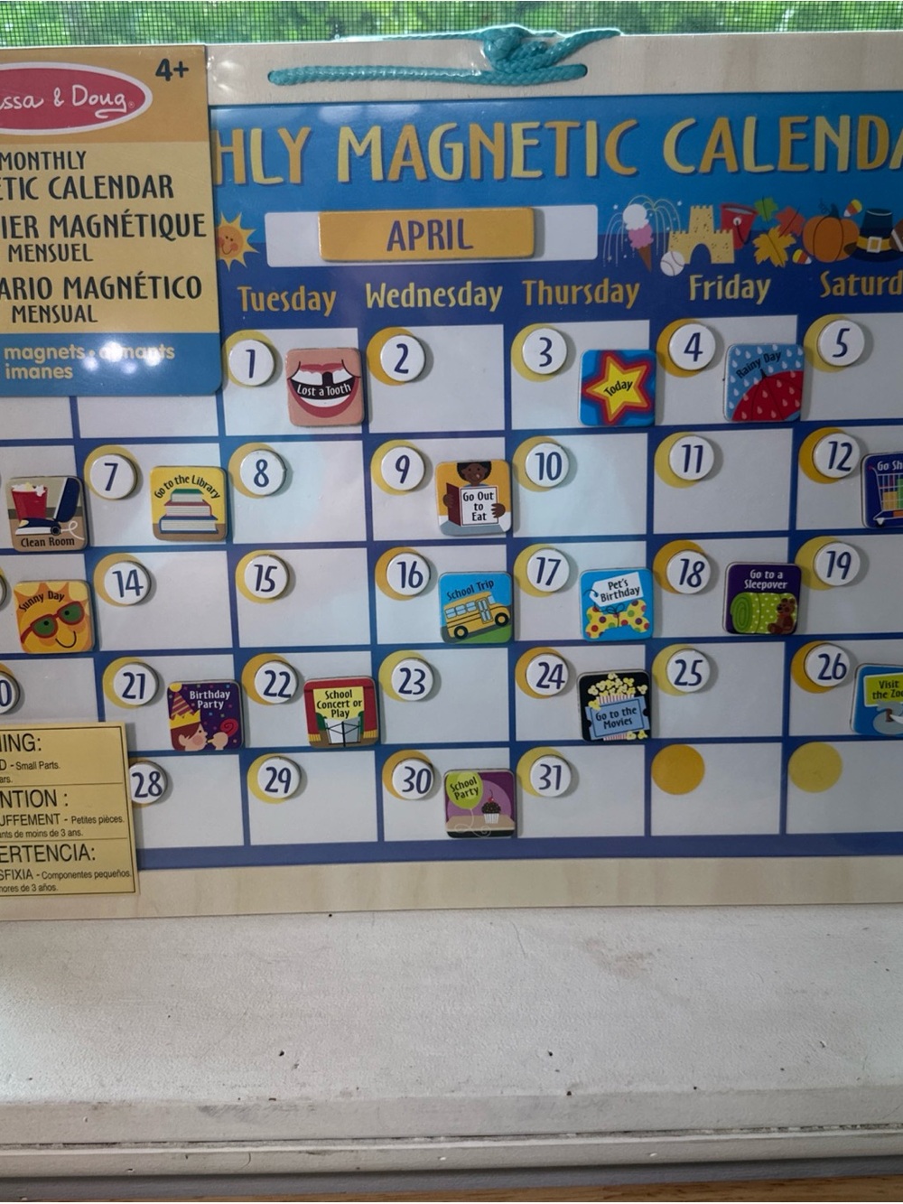 Melissa & Doug Blue Monthly Magnetic Calendar